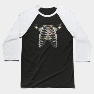 Machine Skeleton (Orange Variant) Baseball T-Shirt